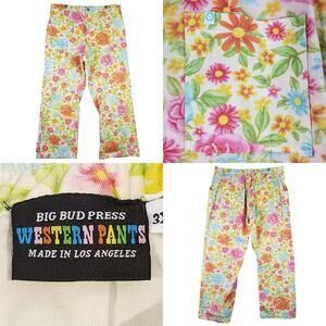 Big Bud Press Floral Printed Western Pants Limited Edition Plus Size 3XL Art